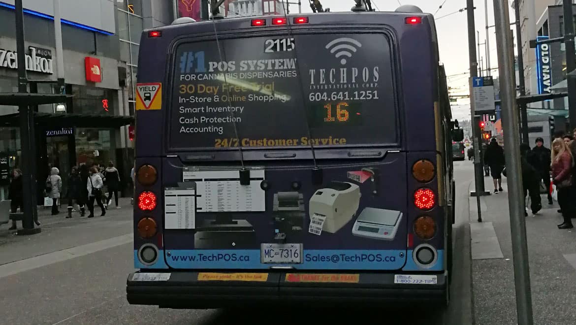 TechPOS ads on all Transit Buses in Vancouver